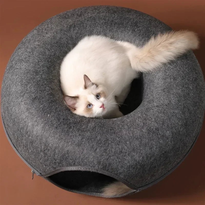 Felt Donut Cat Bed