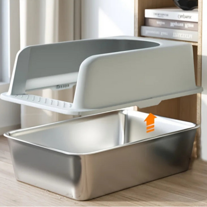 XL Stainless Steel Cat Litter Box – Durable, Hygienic and Odor-Free