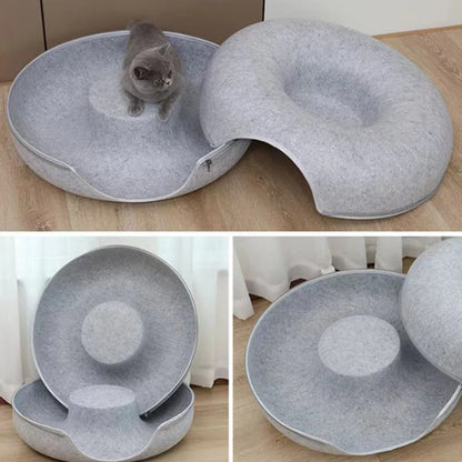 Felt Donut Cat Bed