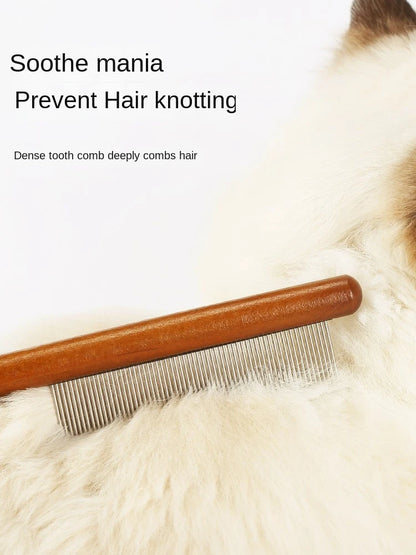 Stainless Steel Cat Grooming Comb – Hair Remover & Shedding Brush