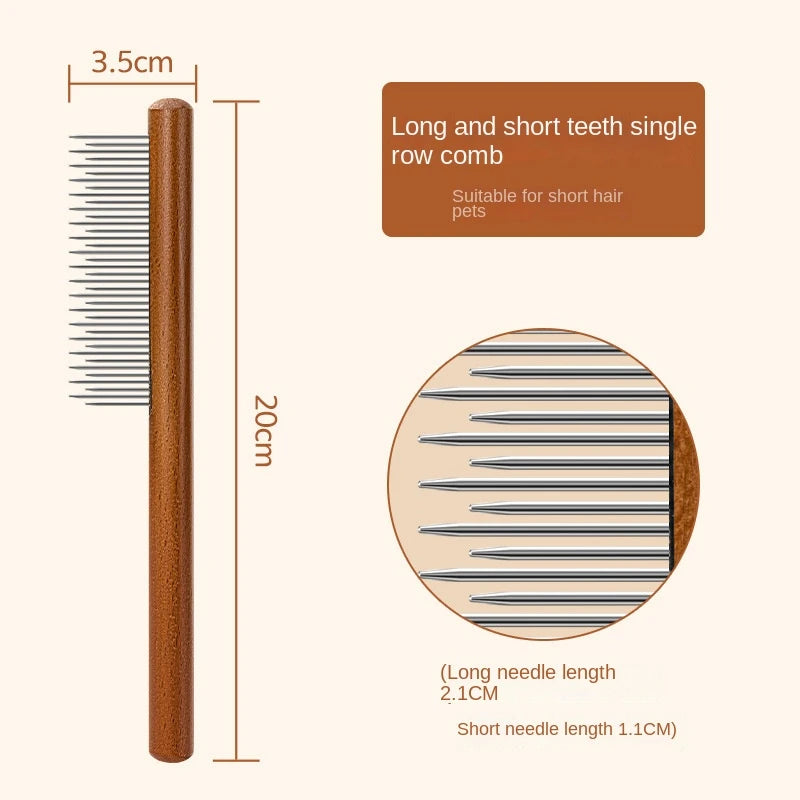 Stainless Steel Cat Grooming Comb – Hair Remover & Shedding Brush