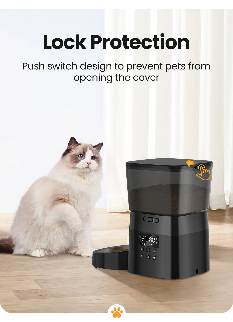 Automatic Pet Feeder – Convenient & Precise Meal Scheduling for Cats & Dogs